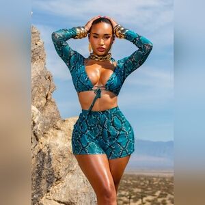 Matte Collection - Eros Coverup Set Turquoise